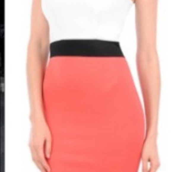 ASOS Orange two town color block spaghetti strap midi dress size small - Picture 4 of 4